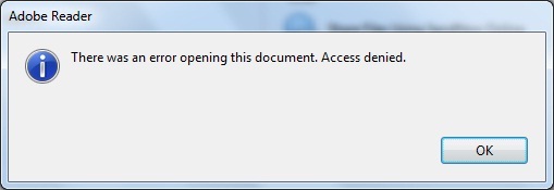 Adobe Reader There Was An Error Opening This Document. Access Denied ...